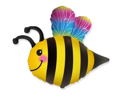 Фольгированный шар фигура Flexmetal "Пчела с крыльями" (78*82)