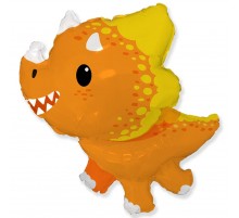 Фольгированный шар фигура Flexmetal "Динозаврик Трацерапторс"-оранжевый(82*76)