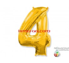 Фольгированная цифра Flexmetal (1 м) - "4" (золото) 
