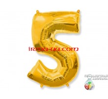 Фольгированная цифра Flexmetal (1 м) - "5" (золото) 