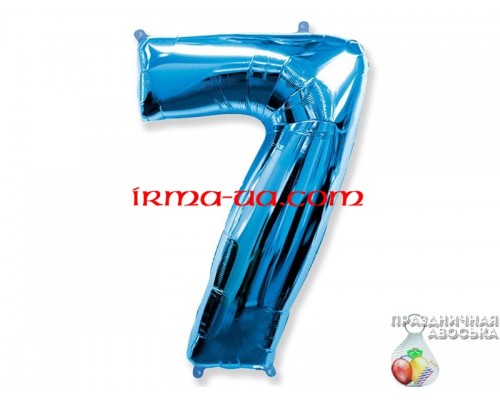 Фольгированная цифра Flexmetal (1 м) - "7" (синий) 