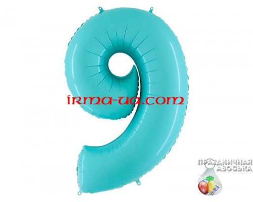 Фольгированная цифра Grabo (1 м) - "9" (голубая)