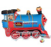 Фольгированный шар фигура Flexmetal «Поезд голубой» 80 см