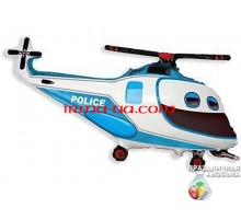 Фольгированный шар фигура Flexmetal «Вертолет полиция» 96 см