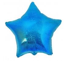 Фольгированный Шар Китай «Звезда голограмма» голубая 18`
