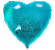 Фольгированный Шар Китай «Сердце голограмма» голубое 18`