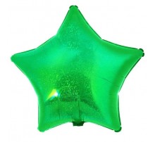 Фольгированный Шар Китай «Звезда голограмма» зеленая 18`