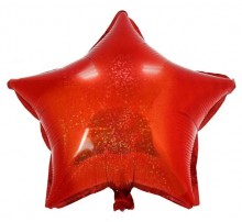 Фольгированный Шар Китай «Звезда голограмма» красная 18`