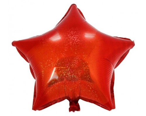 Фольгированный Шар Китай «Звезда голограмма» красная 18`  АКЦІЯ