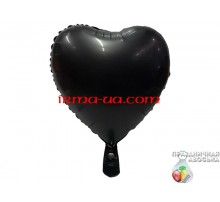 Фольгированное Сердце Китай сатин "Черное" 18'