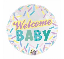 Фольгированный шар круг Арт-SHOW  "Welcome BABY" 18`