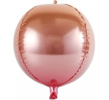 Фольгированный Шар Сфера Китай - янтарно-розовое омбре 18`