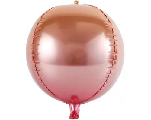 Фольгированный Шар Сфера Китай - янтарно-розовое омбре 18`  АКЦІЯ
