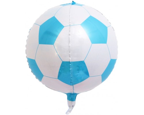 Фольгированный Шар Сфера Китай "Футбольный мяч" голубой 18`  АКЦІЯ