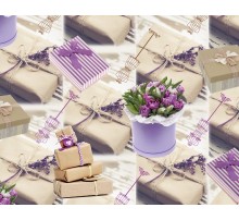 Упаковочная Бумага (5 листов) "Цветы в коробке, подарки крафт" (70*100 см)