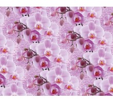 Упаковочная Бумага (5 листов) "Орхидеи на розовом" (70*100 см)
