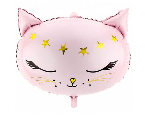 Фольгированный шар фигура Party Deco "Кошечка" - розовая
