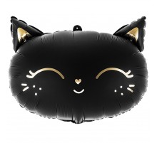Фольгированный шар фигура Party Deco "Кошечка" - черная 