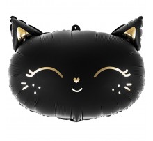 Фольгированный шар фигура Party Deco "Кошечка" - черная 