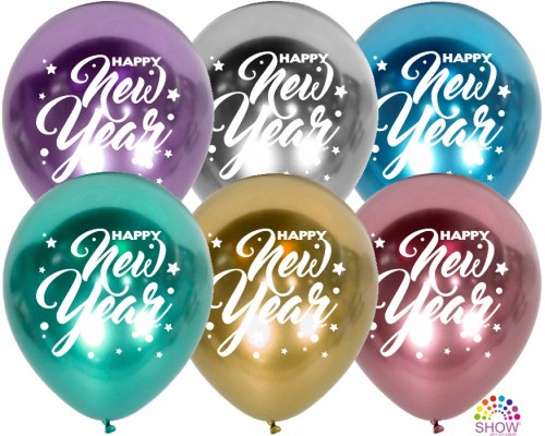  Кулька Арт-Show 12' "Happy New Year" хром ( 1 ст.) ( 50шт)
