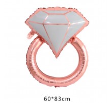 Фольгированная Фигура Китай  "Кольцо" - розовое золото белый камень (60*83см)
