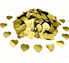 Конфетти "Сердечки большие" - золото