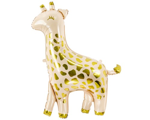 Фольгированный шар фигура Party Deco "Жираф с золотыми пятнами"