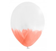 Латексный Шар BelBal "Brush" - персиково-розовый на прозрачном 12` (1 шт.)