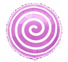 Фольгированный Круг Китай «Спиралька» - розовый 18'