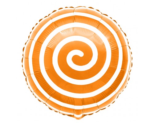 Фольгированный Круг Китай «Спиралька» - оранжевый 18'