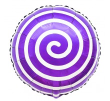 Фольгированный Круг Китай «Спиралька» - фиолетовый 18'