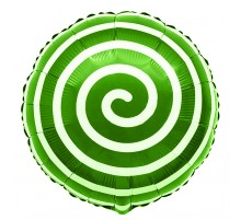 Фольгированный Круг Китай «Спиралька» - зеленый 18'