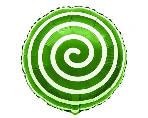 Фольгированный Круг Китай «Спиралька» - зеленый 18'