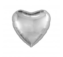 Фольгированное сердце Китай "Мини" 10" - серебро