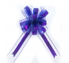 Бант подарочный, затяжной - фиолетовый металлик