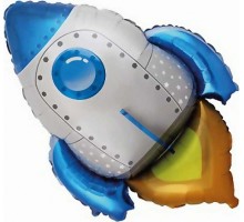 Фольгированный шар фигура Flexmetal "Ракета" - синяя