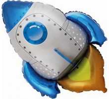 Фольгированный шар фигура Flexmetal "Ракета" - синяя