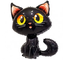 Фольгированный шар фигура Flexmetal "Черный кот" 