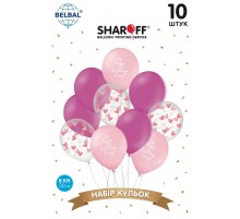Набір Латексних Кульок Sharoff "Happy Birthday. малиновий, фуксія" (10 шт.)
