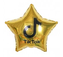 Фольгированный шар Звезда Китай "TikTok-золото"