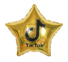 Фольгированный шар Звезда Китай "TikTok-золото"