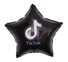 Фольгированный шар Звезда Китай "TikTok-чёрная"