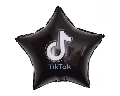 Фольгированный шар Звезда Китай "TikTok-чёрная"