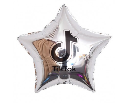 Фольгированный шар Звезда Китай "TikTok-серебро"