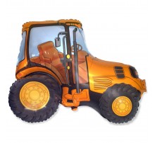 Фольгированный шар фигура Flexmetal "Трактор оранжевый" 