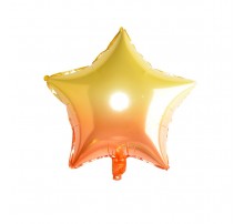 Фольгированный Шар Звезда 18` "Омбре" Китай - желто-оранжевый