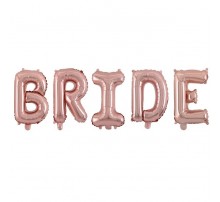 Фольгированная надпись "Bride" - розовое золото