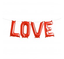 Фольгированная надпись "LOVE" -красный