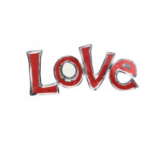 Фольгированная надпись "LOVE" - красно-серебрянный