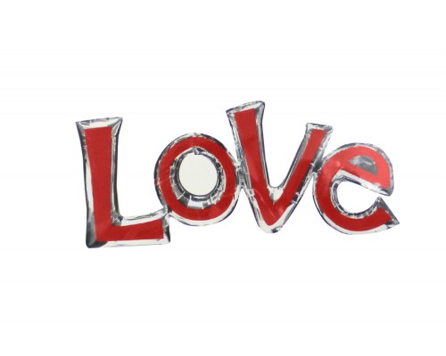 Фольгированная надпись "LOVE" - красно-серебрянный